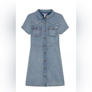 Lucky Brand Light Blue Denim Button-Front Shirt Dress